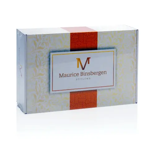 cardboard box with branded merchandise