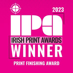 IPA 2024_MPU_Winners_300x300 (25) Sign for the irish print awards winner pink and black